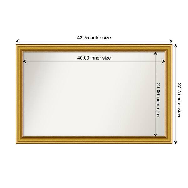 dimension image slide 30 of 139, Townhouse Gold Framed Non-Beveled Custom Wall Mirror, Bathroom Vanity Mirror