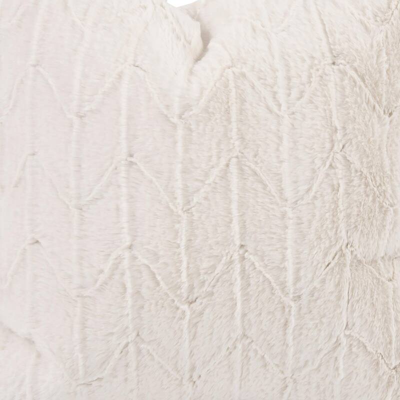 Allan Andrews Scroll Puff Ottoman with Titanium Frame & Cover, Angora Collection