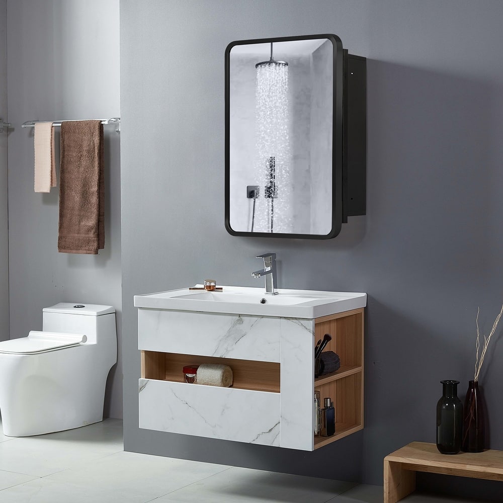 Multifunctional Wall-Mounted Mirrored Cabinet