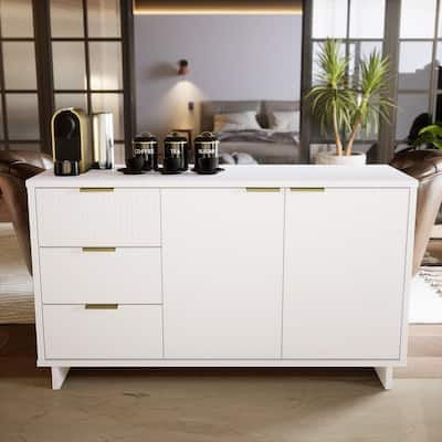 Manhattan Comfort Granville 55.07" 3 Drawer Modern Sideboard