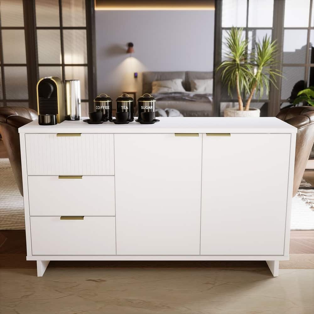 Manhattan Comfort Granville 55.07" 3 Drawer Modern Sideboard