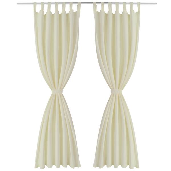Shop Vidaxl 2 Pcs Cream Micro Satin Curtains With Loops 55 X 96
