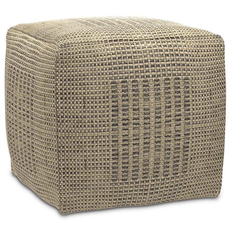 WYNDENHALL Matilda Contemporary Square Woven Pouf in Natural Jute