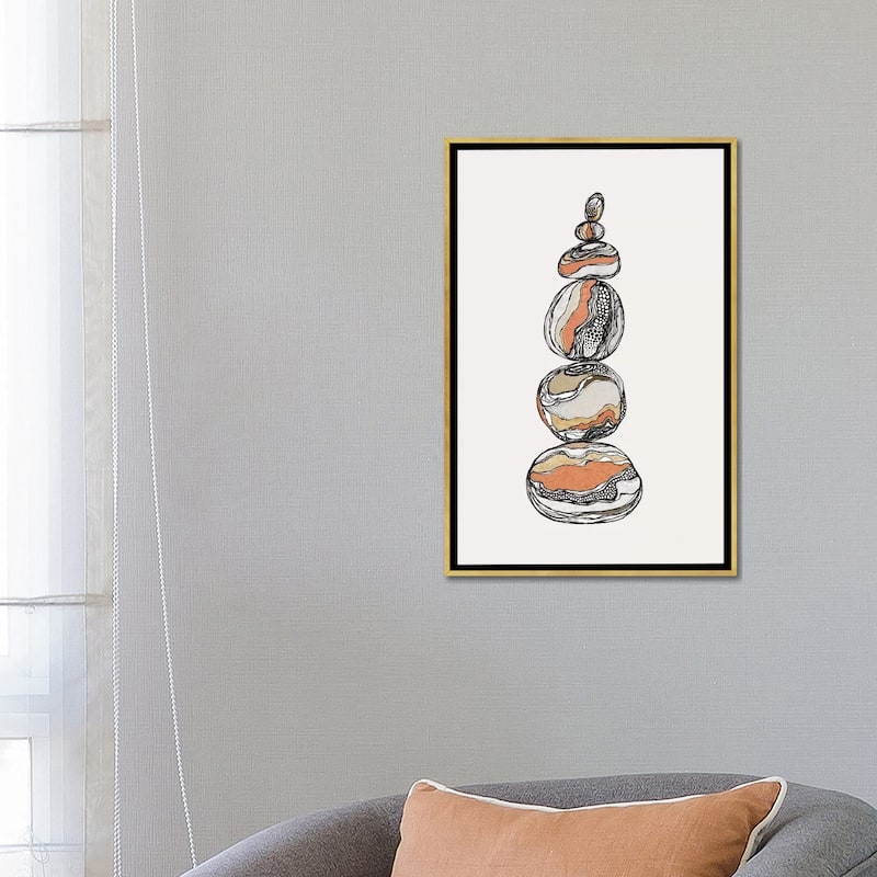 iCanvas "Stacked Rocks" by Soul Curry Art & Illustrations Framed
