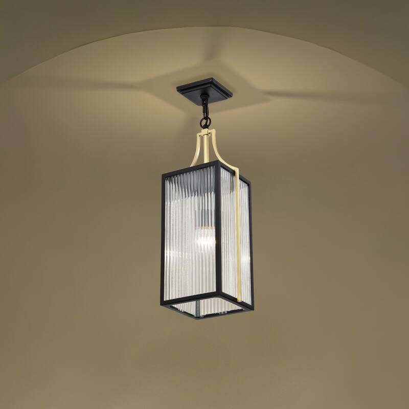 Holden Hanging Pendant Gold and Black Finish Clear Glass