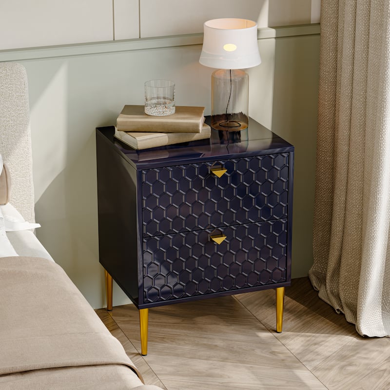 Morden Wood Furniture 2-Drawer Dresser Chest Side Table