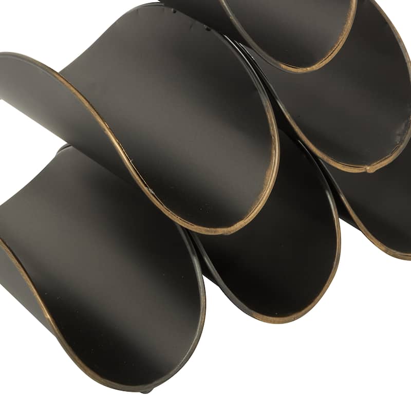 Metal 6 Bottle Wine Rack - Black - Roche River Decor - 14"W x 15"L x 13"H