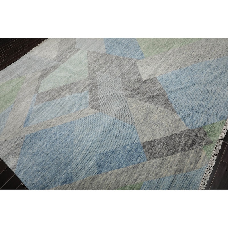 Hand Knotted Gray Tibetan Wool Modern &Contemporary Oriental Area Rug - 9' x 12'