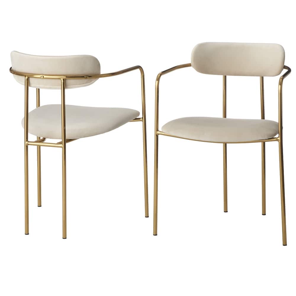 Simple Living Retro Velvet Dining Arm Chair (Set of 2)