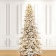 preview thumbnail 2 of 12, Glitzhome 11ft Pre-Lit Flocked Full-Size Fir Artificial Christmas Tree with 950 Warm White Lights