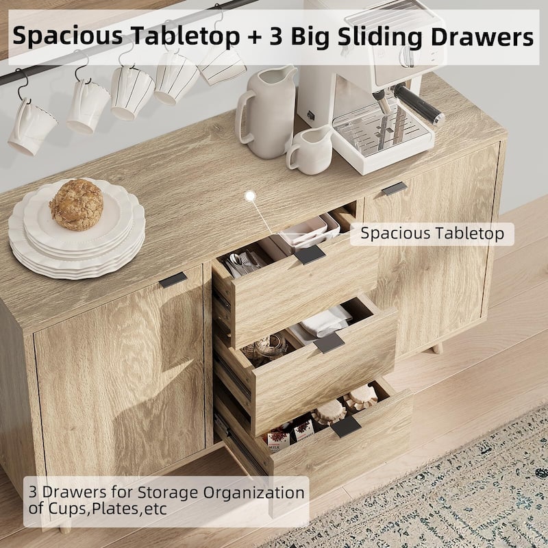 Sideboard Buffet Cabinet with Storage, Coffee Bar Cabinet