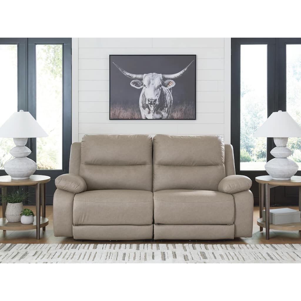 Signature Design by Ashley Brannigan Gray 2-Piece Reclining Loveseat - 80" W x 41" D x 42" H