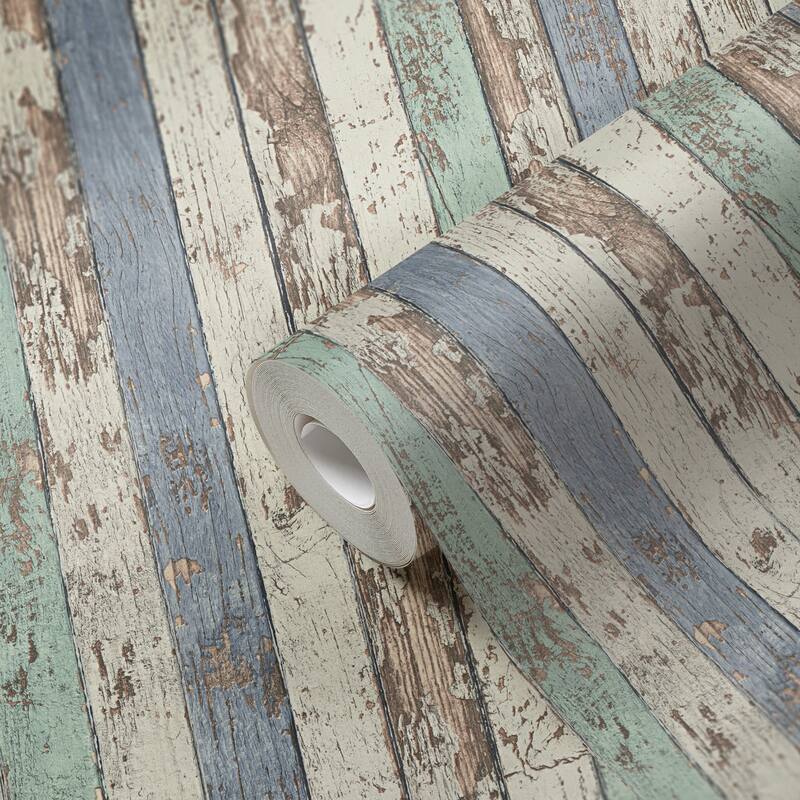 Galerie Wallcoverings Woods and Wicker Collection Narrow Wood Stripe Effect Matte Finish Vinyl on Non-woven Wallpaper Roll