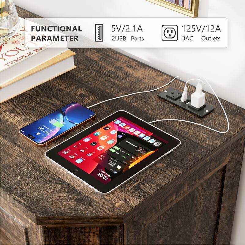 Farmhouse 6-Drawer Dresser with Charging Station