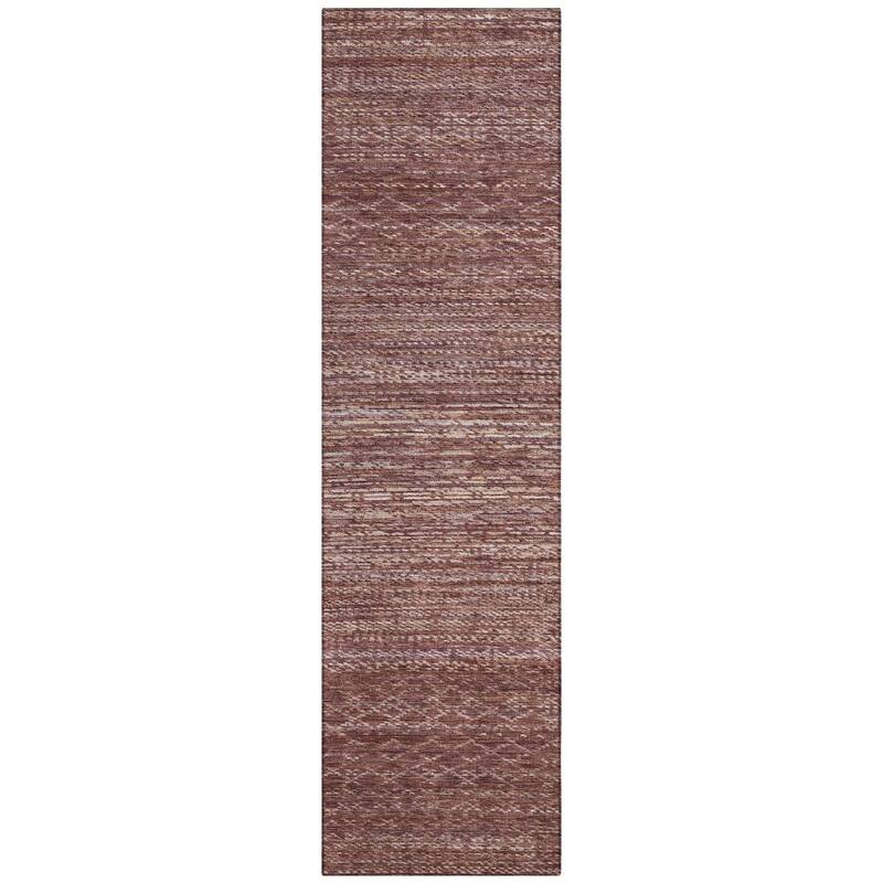 Machine Washable Indoor/Outdoor Modern Trellis Chantille Rug