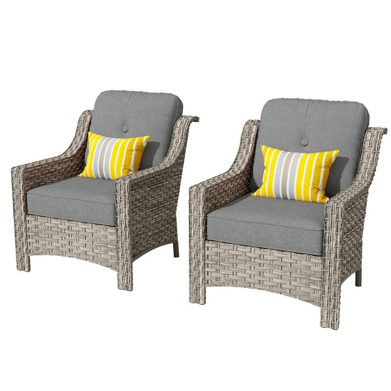 XIZZI 2-piece Patio Furniture Wicker Outdoor Chair Set