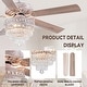 preview thumbnail 14 of 59, 52 or 62 or 72 Inches Crystal Ceiling Fan Fandelier with Lights,For Bedroom Kitchen Patio Remote Control