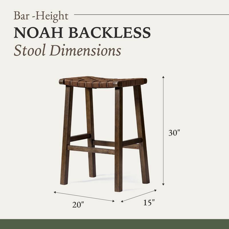 Maven Lane Noah Kitchen Dining Stool with Vegan Leather