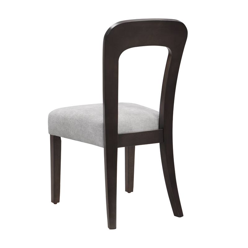 Dining Chairs Set of 2, Upholstered Kitchen Side Chairs with Fabric Seating, Rubber Wood Frame Chairs for Living Room