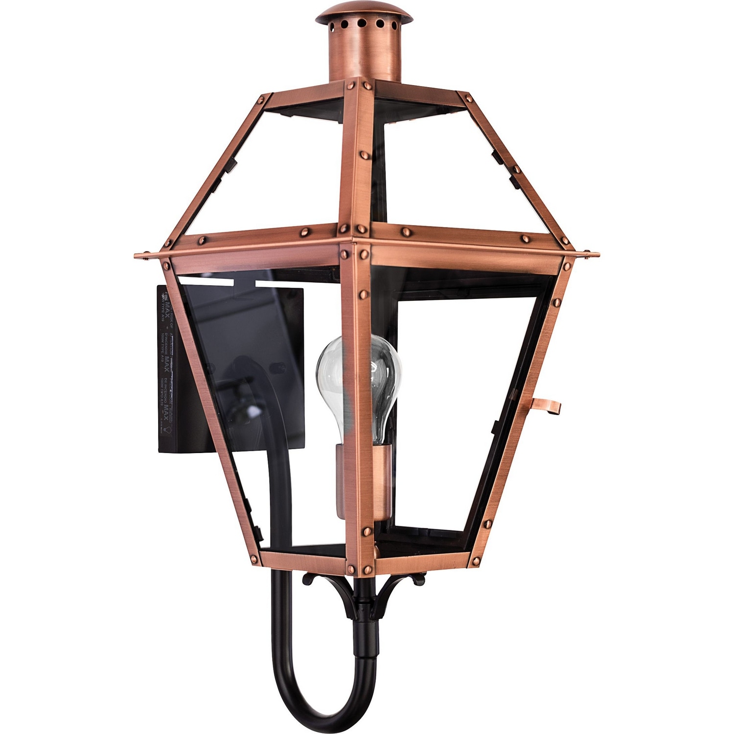 Rue De Royal 1-Light Outdoor Wall Lantern in Aged Copper
