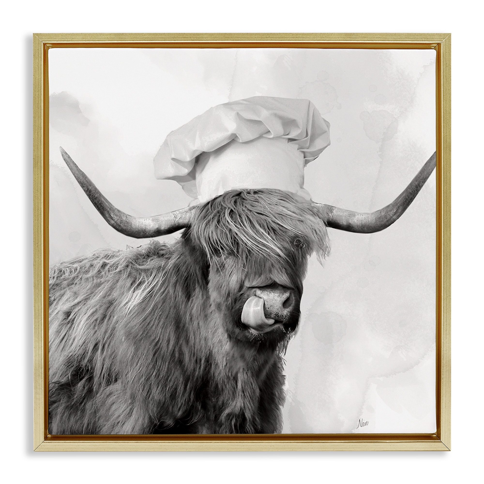 Stupell Kitchen Chef Cattle Framed Floater Canvas Wall Art Design By Nan