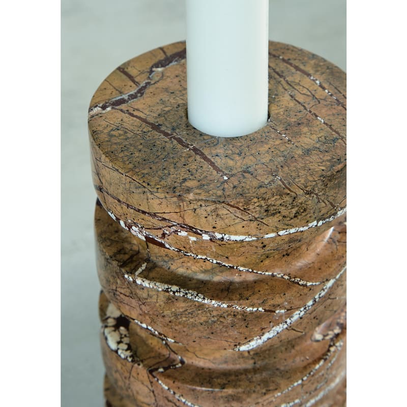 Signature Design by Ashley Emsleyfield Brown Candle Holder Set (Set of 2) - 3" W x 3" D x 7" H