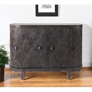 Curved Dark Brown Diamond Pattern Four Door Cabinet Curved Dark Brown Diamond Pattern Four Door Cabinet