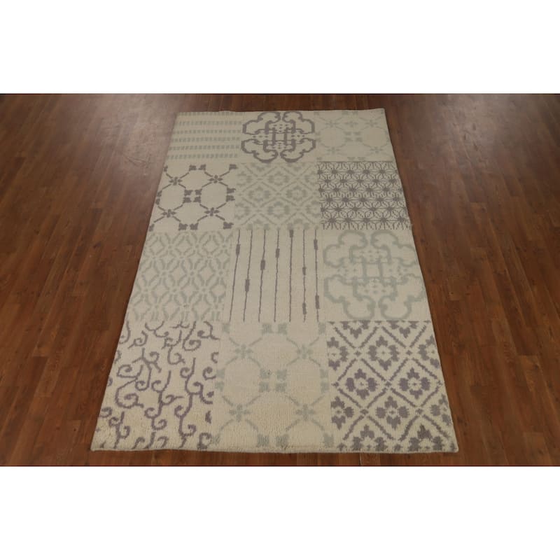 Geometric Moroccan Oriental Rug Handmade Wool Carpet - 4'10" x 7'10"