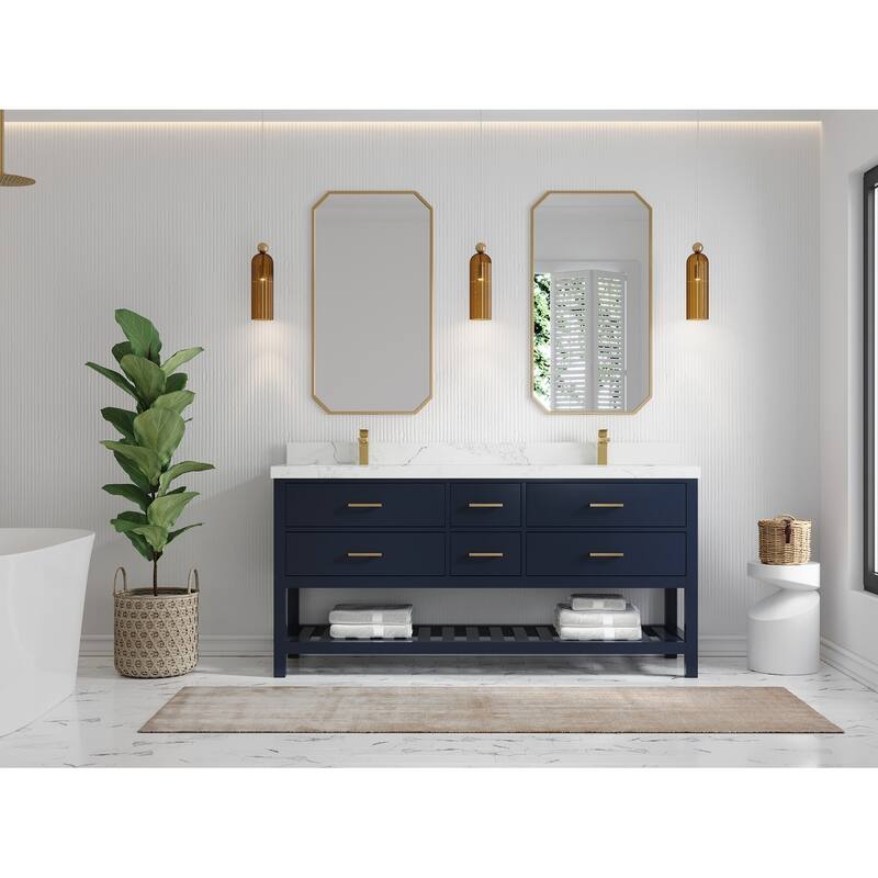 Willow Collections 72 in. W x 22 in. D Parker Double Sink Bathroom Vanity with Countertop