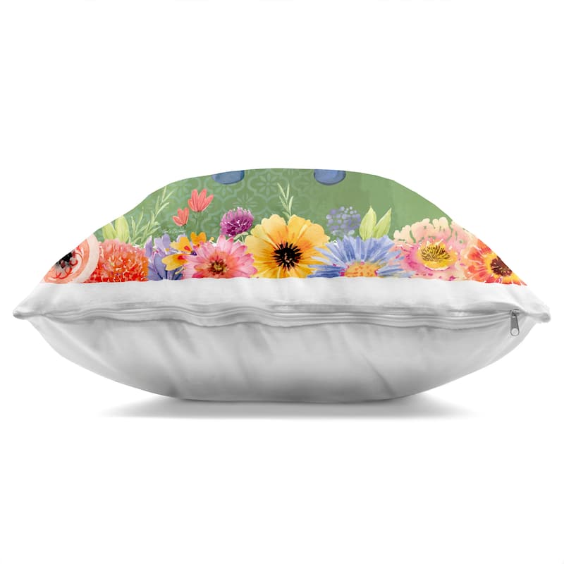 Stupell Gardening Tools & Floral Border Decorative Printed Throw Pillow Design by Nicole DeCamp