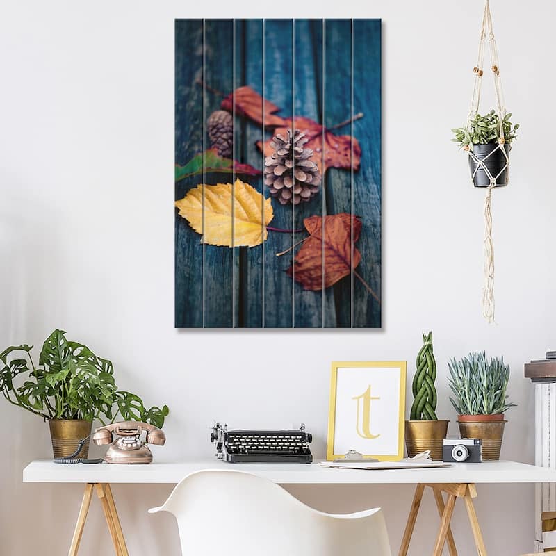 Deposited By The Wind Print On Wood by Philippe Sainte-Laudy - Multi-Color