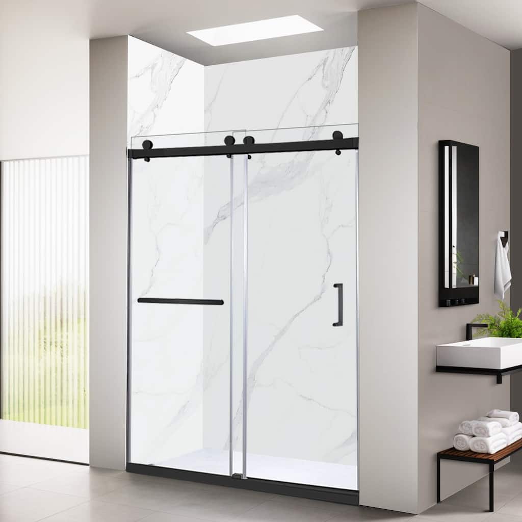 i-Homare 56-60" W x 76" H Frameless Double Bypass Sliding Shower Doors