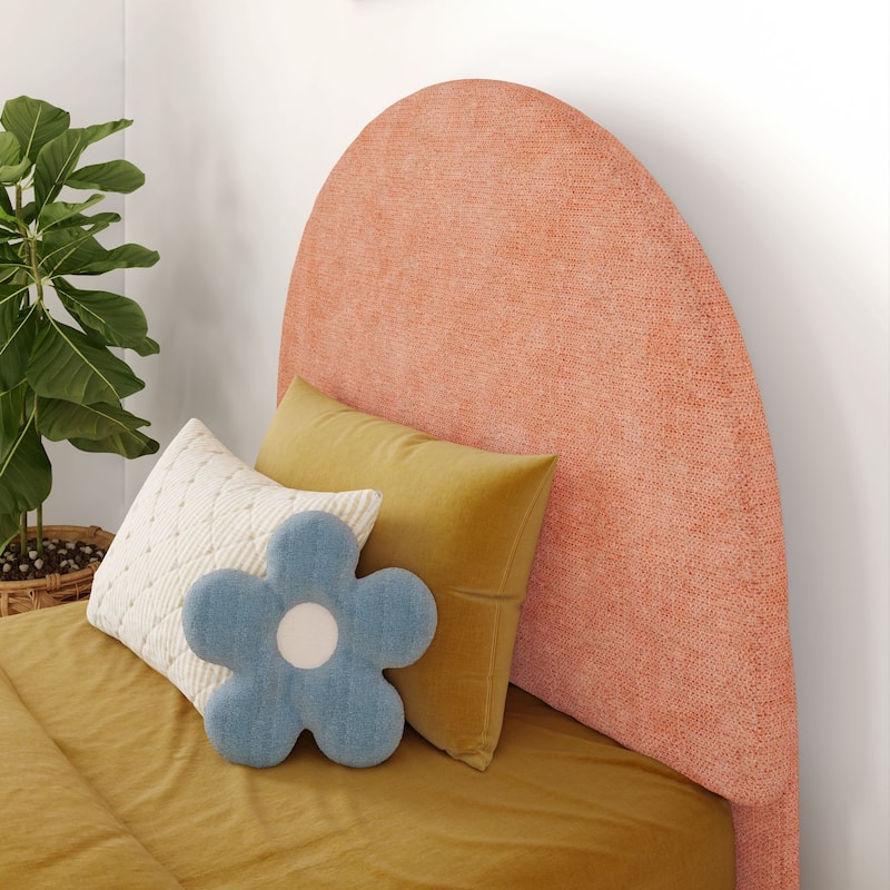 Max and Lily Twin-Size Upholstered Bed with Arched Headboard