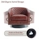 preview thumbnail 39 of 79, 2 Set Tufted PU Vegan Leather Swivel Barrel Chair with Nailheads Trim