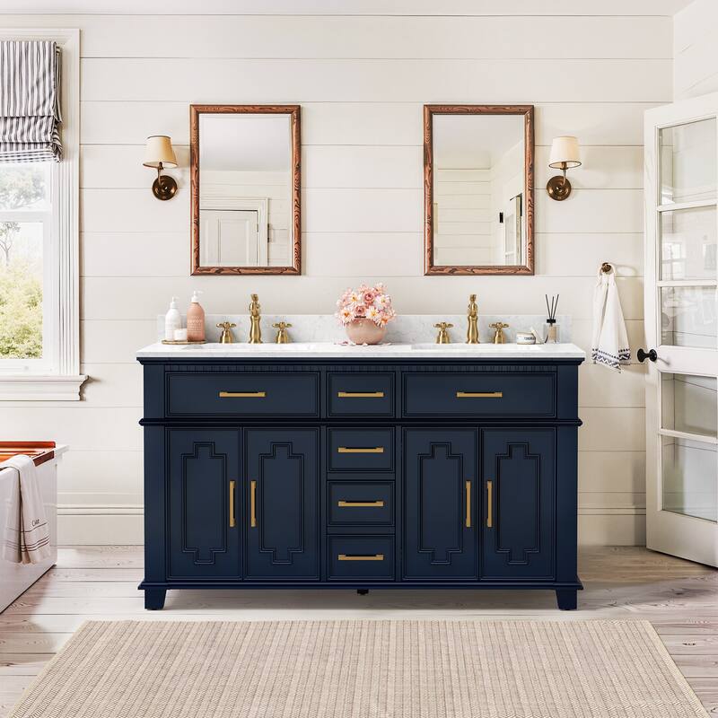 36 Inch Bathroom Vanity with Sink, Soft-Close Sliding Drawers & Cabinet, Bathroom Vanity Cabinet Set in White