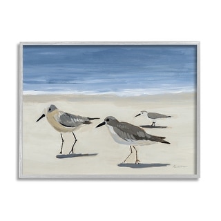 Stupell Sandpipers on Shore Painting Framed Giclee Art Design by Pamela ...