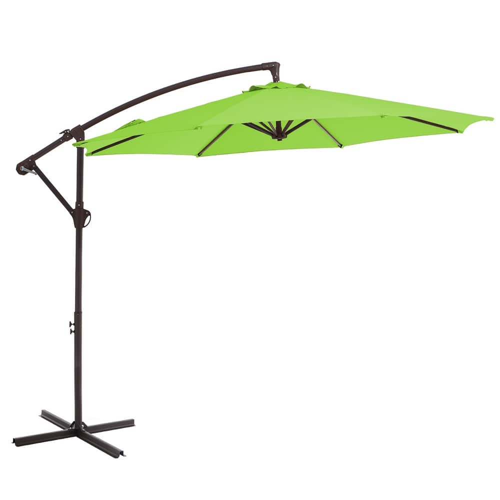 10ft Steel Crank Lift Hanging Offset Cantilever Umbrella