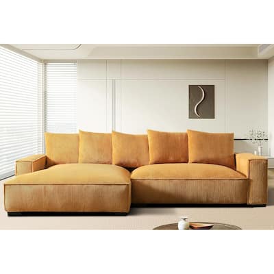 Transitional Luxe Upholstered Living Room Sectional 106.7 inch