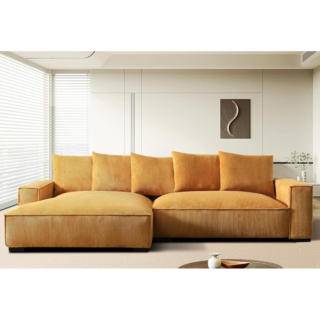 Transitional Luxe Upholstered Living Room Sectional 106.7 inch