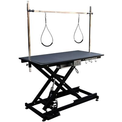 Black Electric Pet Grooming Table Height Adjust from 8'' up to 36''