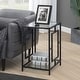 preview thumbnail 9 of 11, Convenience Concepts Town Square Chrome End Table with Shelf Glass/Black