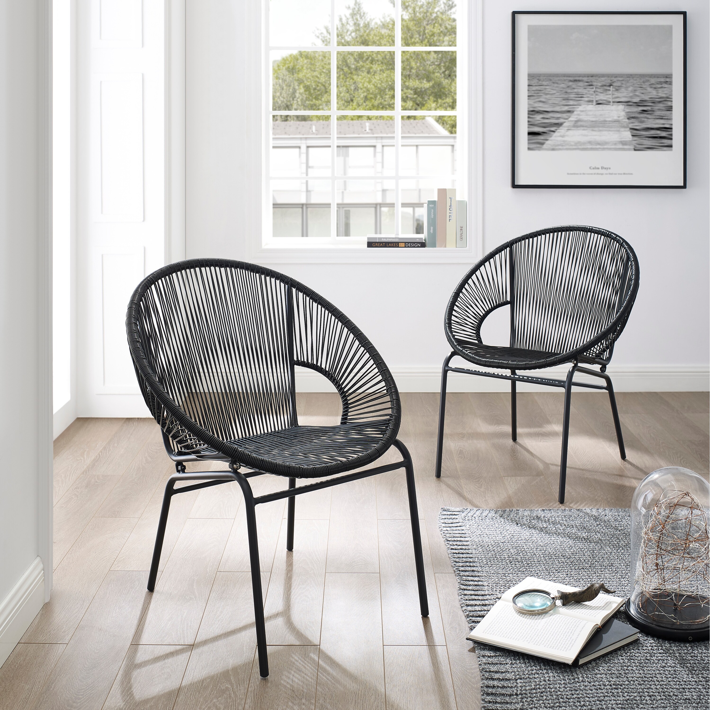 Corvus sarcelles woven wicker patio hot sale chairs