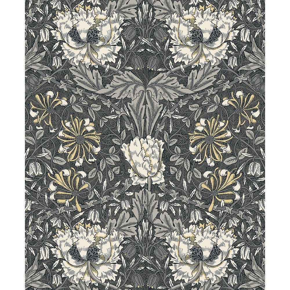 Seabrook Designs Ogee Flora Nonwoven Unpasted Wallpaper