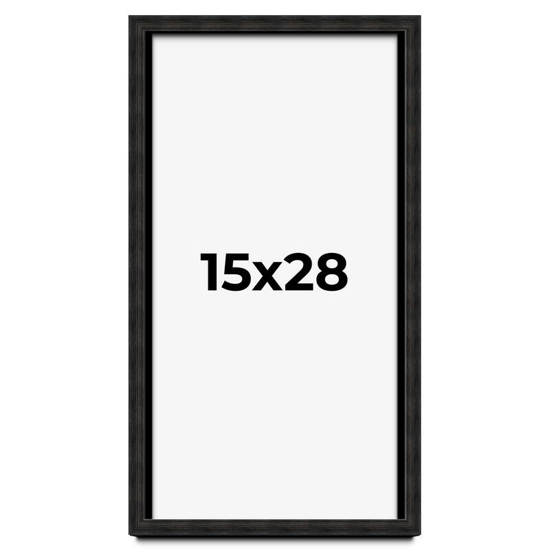 15x28 Shadow Box Black Rustic Barnwood Display Frame | 1.125 Inch