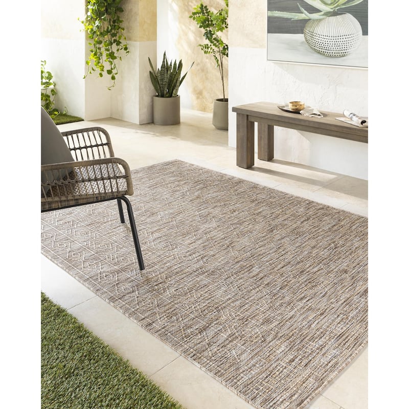 Livabliss Terrace Transitional Moroccan Area Rug - 5'1" x 7' - Cream/Taupe