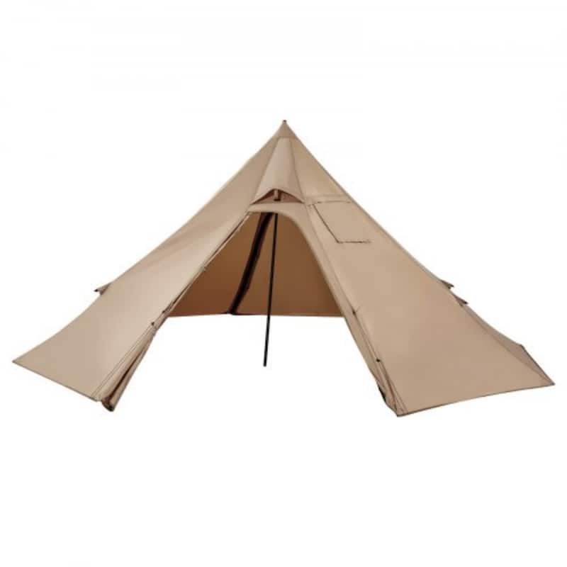 Large Pyramid Camping Tent with Stove Jack and Windproof Waterproof 4-Season Outdoor Shelter - 2-Persons