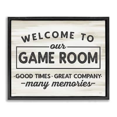 Stupell Welcome To Game Room Framed Floater Canvas Wall Art Design by Lux Me Designs