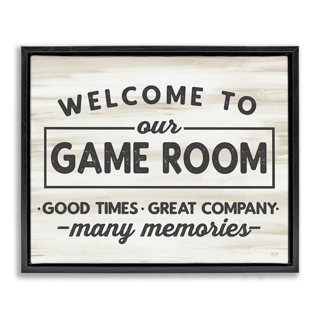 Stupell Welcome To Game Room Framed Floater Canvas Wall Art Design by Lux Me Designs