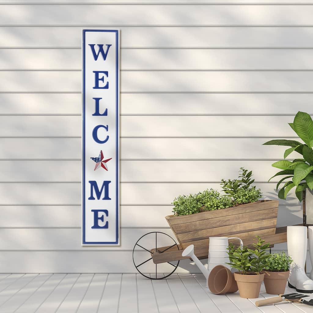 Patriotic Welcome Sign 5.5X31.5"L - 31.5