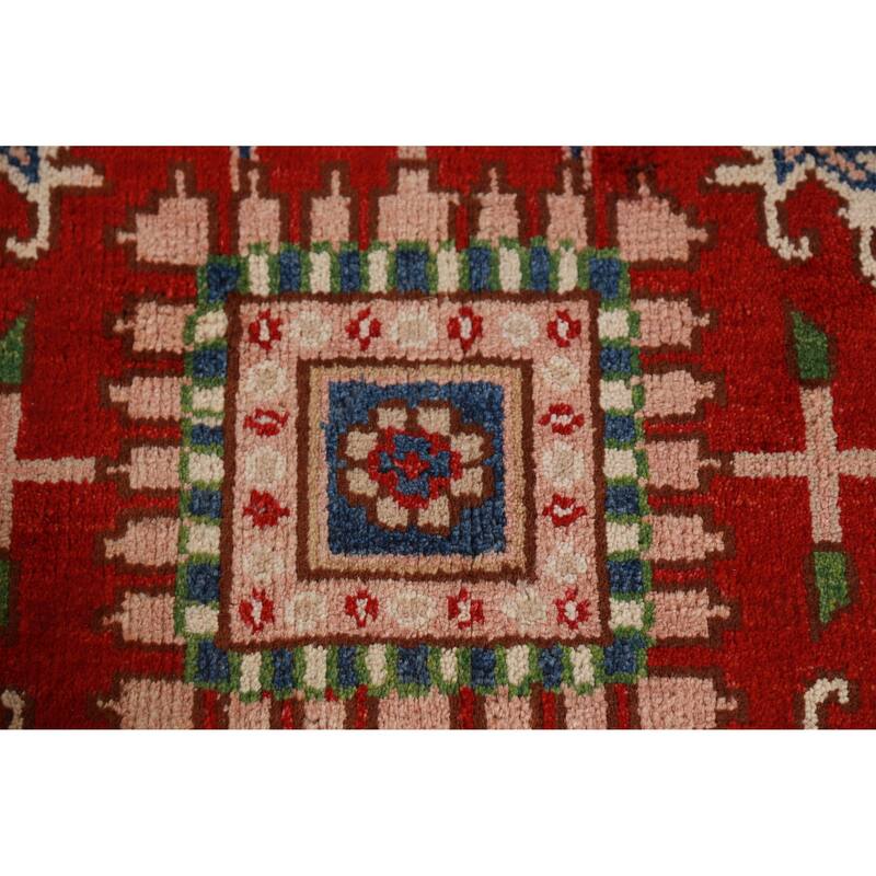 Hand Knotted Oriental 100% Wool Carpet Traditional Geometric Red Heriz (serapi) Area Rug - 11' 9'' X 8' 10''